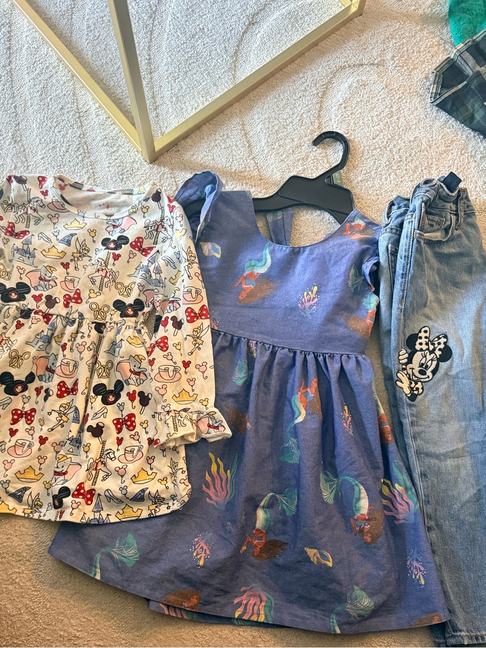 Disney Bundle Girls Denim Mermaid Dress,Gap Disney jeans sz 5,Disney print dress